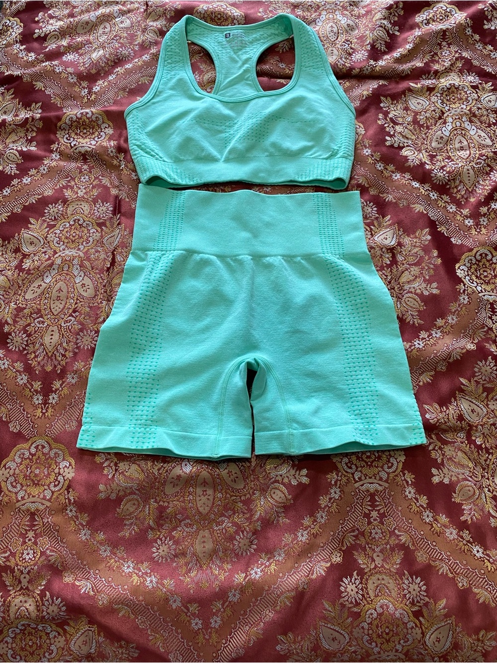 Kids High-Waist Aqua Seamless Athletic Bike Shorts